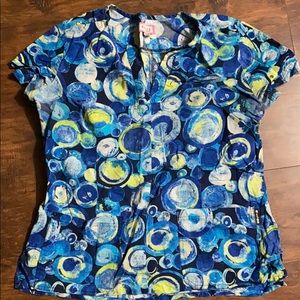 Large koi scrub top
